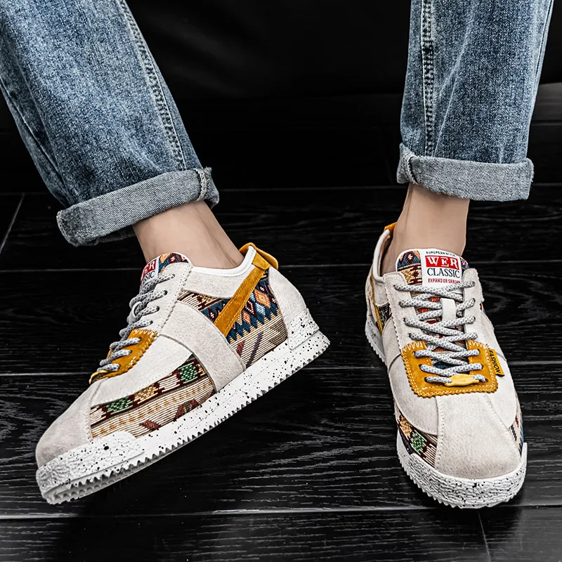 Мужские холщовые кроссовки повседневная обувь на шнуровке с вышивкой удобные