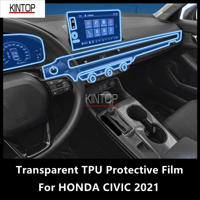 Için HONDA CIVIC 2021 araba İç merkezi konsol şeffaf TPU koruyucu Film Anti-scratch onarım filmi aksesuarları tamir