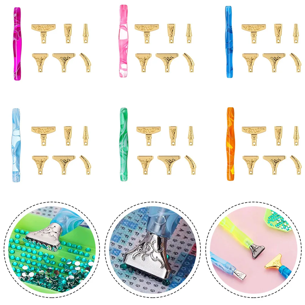 

5D Resin Diamond Point Drill Pen Anti-Slip Diamond Painting Mat DIY Alloy Point Drill Pen Set Embroidery Cross Stitch Kits Craft