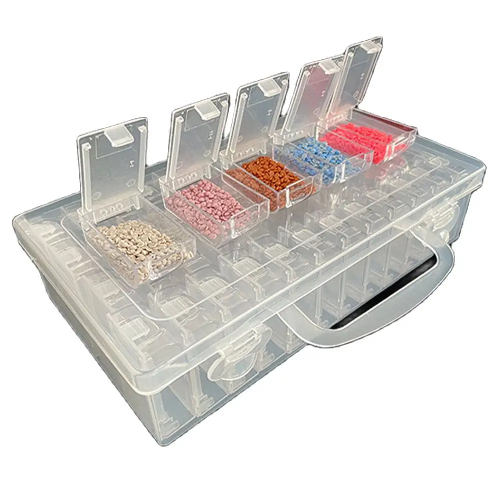 Diamond Painting Tools Sets 42 Grids Plastic Storage Box with Sticker Accessories Tool Kits for Diamond Painting Embroidery