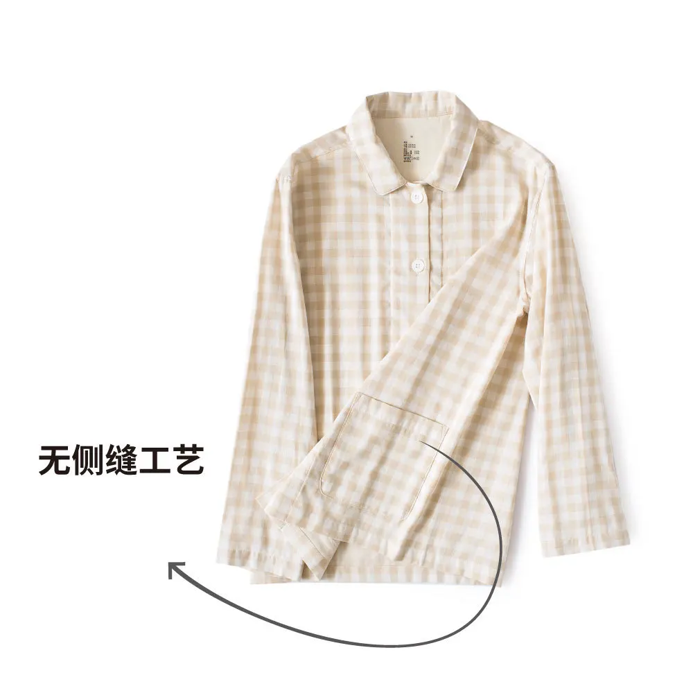 Couples Matching Pajamas Spring and Summer New Nightwear  No Prints No Side Seams Japanese-style Dots Breathable Home Sets