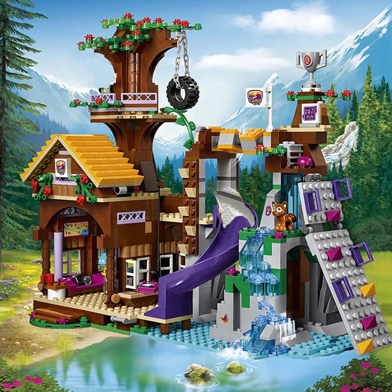 

New Adventure Friends Camp Tree House Stephanie Figures Kit Building Block Jungle Emma Mia Bricks Toys Friend Christmas Gifts