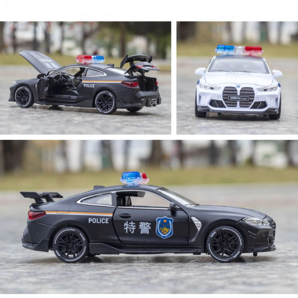 1:32 BMW M4 полицейский автомобиль высокая симуляция оттягивающийся звук светильник