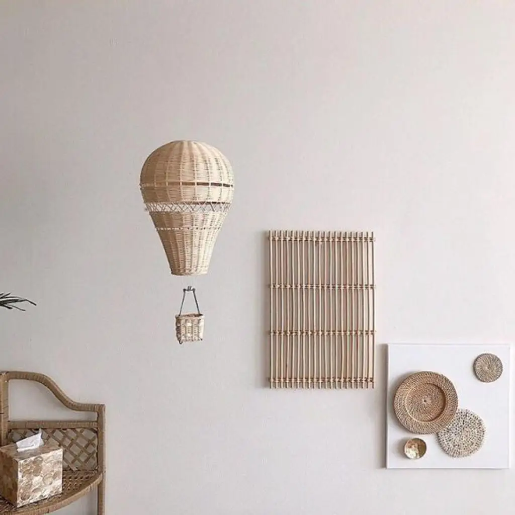 

Плетеный вручную шар из ротанга с горячим воздухом, настенные украшения для детской комнаты, декор для детской комнаты, реквизит для фото, р...