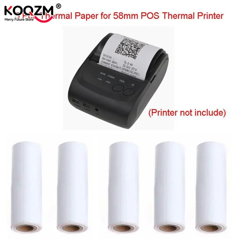 

5pcs 57x30mm Thermal Receipt Paper Roll For Mobile POS 58mm Thermal Printer Lot