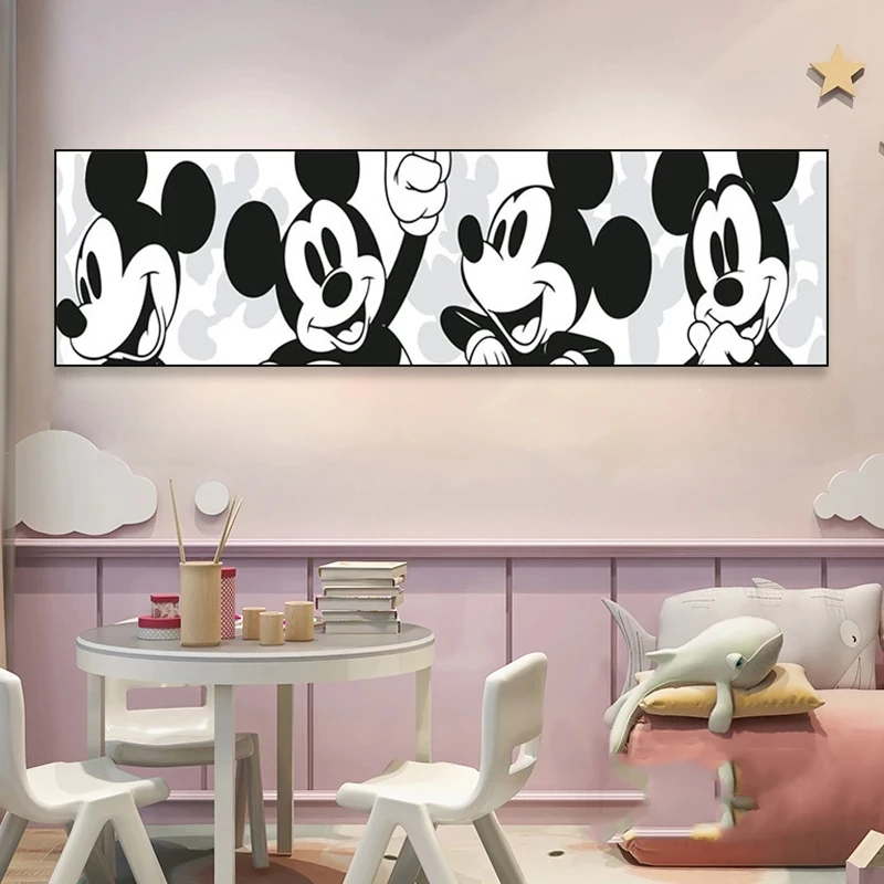 

Disney мультфильм искусство Микки Маус холст художественные картины плакаты и принты настенное Искусство Холст Картина для детской комнаты у...