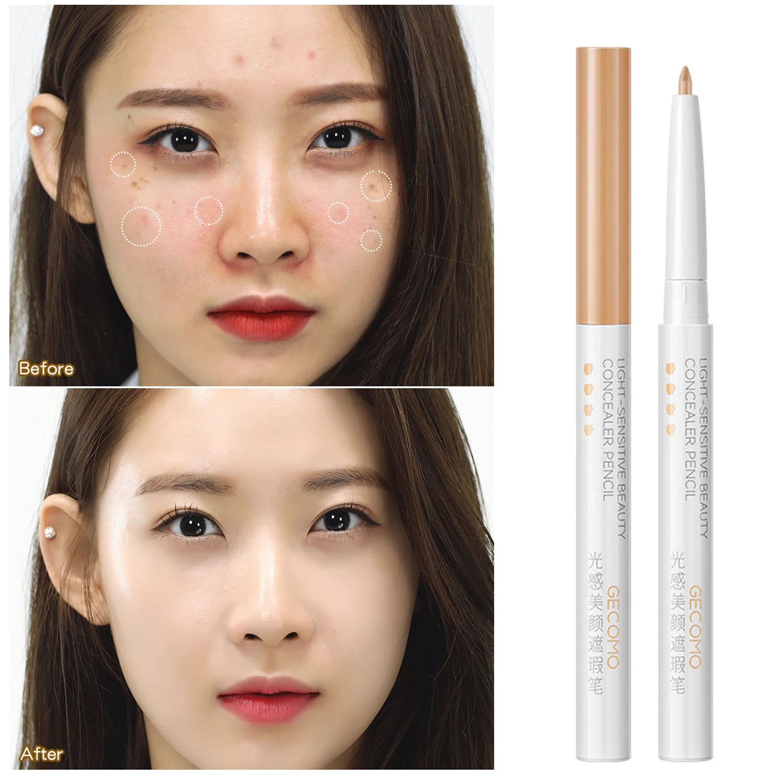 

Lying Silkworm Full Cover Concealer Cover Stick Pencil Conceal Spot Blemish Foundation Waterproof Eyebrow Lip Contouring Makeup