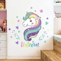 kawaii rainbow unicorn sticker diy scrapbooking child bedroom study living room background decor party scene stickers 3060cm