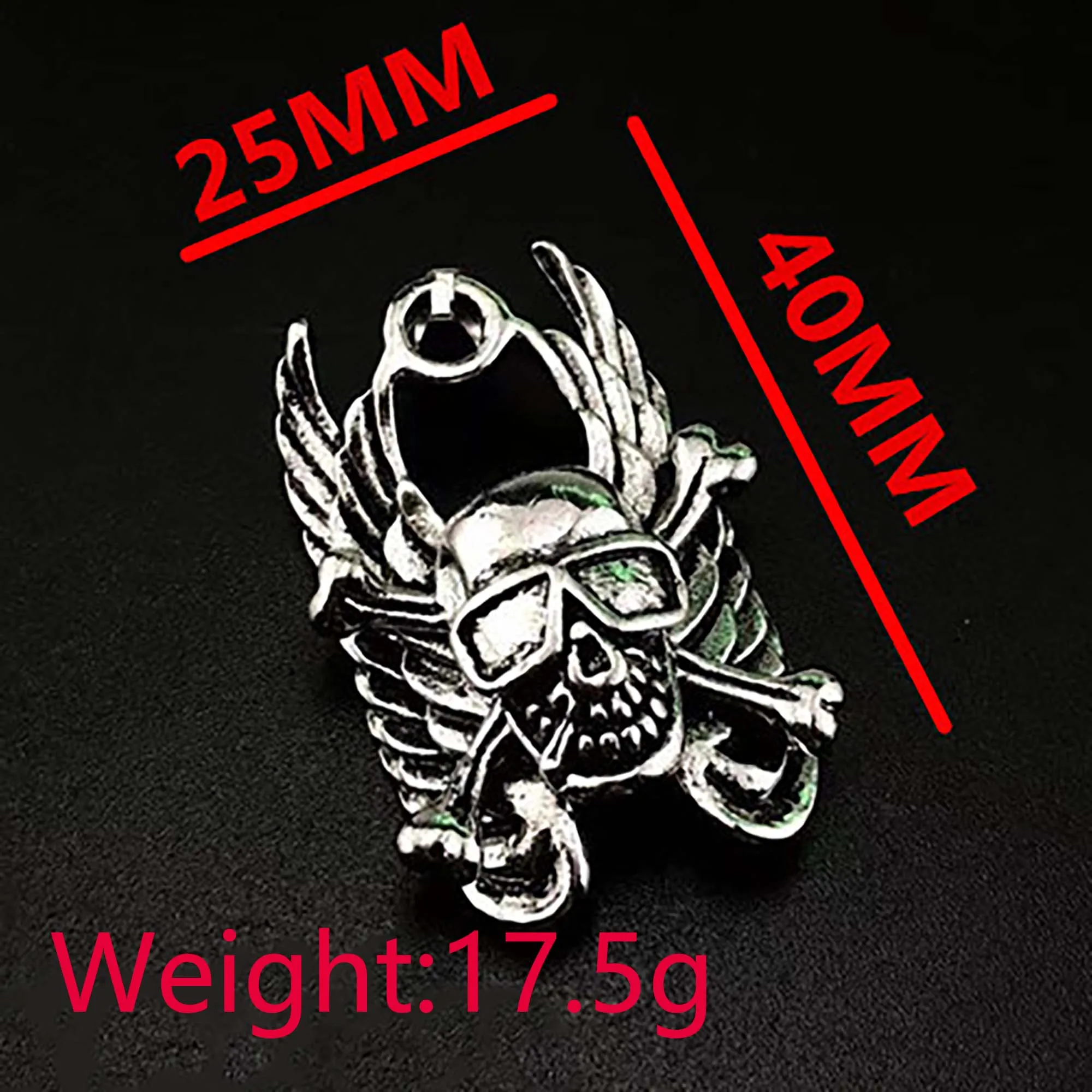 1PCS-10PCS/Lot 40x25mm Silver Punk Wings Skull Pendant DIY Men and Women Necklace Bracelet Keychain Jewelry Charm Accessories
