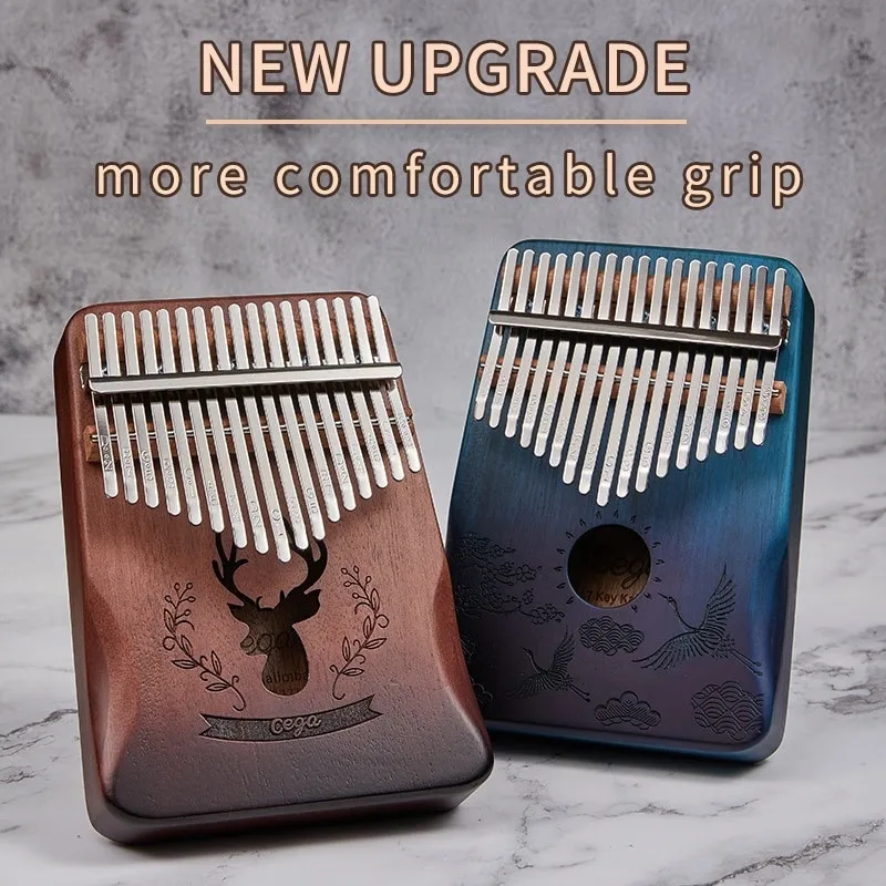 

17 Keys Kalimba Thumb Piano Rounde Edges Wood Mahogany Mbira Calimba Finger Piano Musical Instruments Kalimba For Kids Goft
