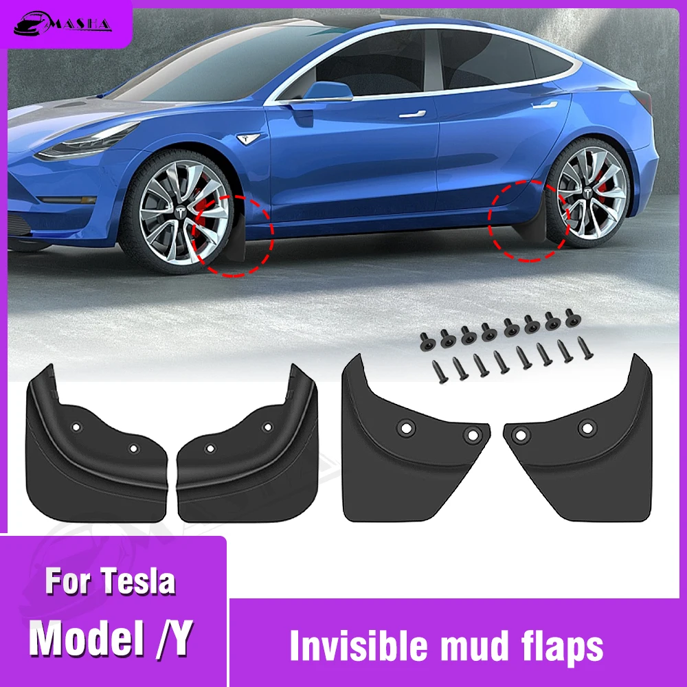 

Car Wheel Mud Flaps Splash Guards For Tesla Model Y 2020 2021 2022 2023 MudFlaps Wheel Fender TPE Model Y Accessories