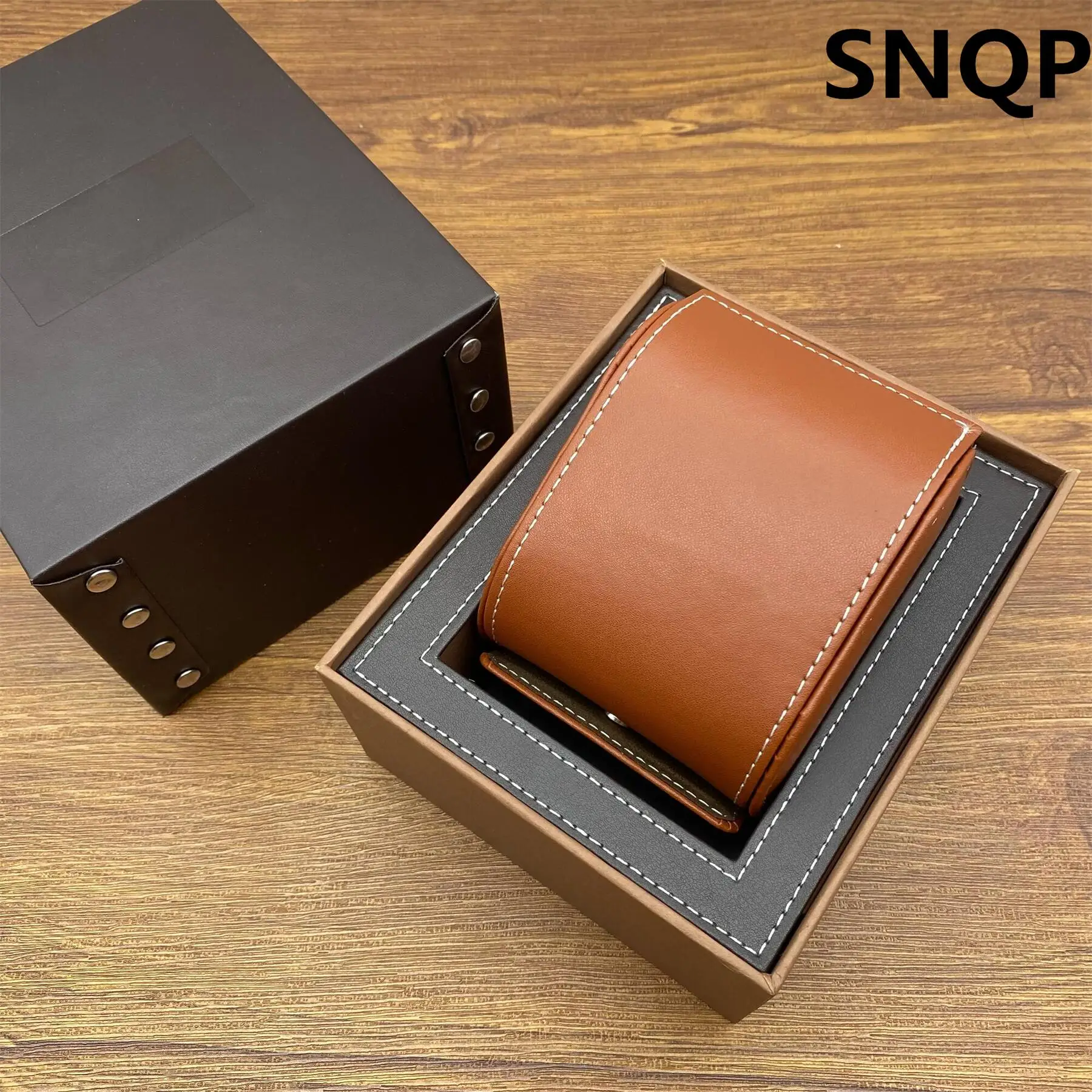 Factory Wholesale Brown Leather Brei Original Watch Box Luxury Brand Portable Boxes Can Customization AAA Watches Gift Case