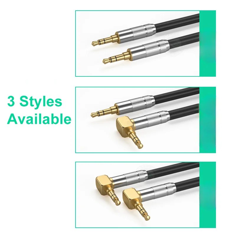 Фото 3 5mm aux cable male to male 90 Degree Elbow jack aux adapter 3.5mm Jack Audio Cable Speaker Aux Wire for Video Car Headphone №2