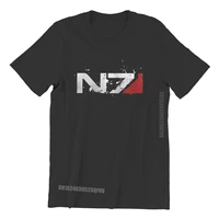 distressed n7 style tshirts mass effect commander shepard asari game top quality creative graphic men t shirts stuff hot sale