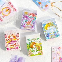 50pcspack beanbook stickers spring story series creative girl ins style hand account decorative material stickers 4 styles