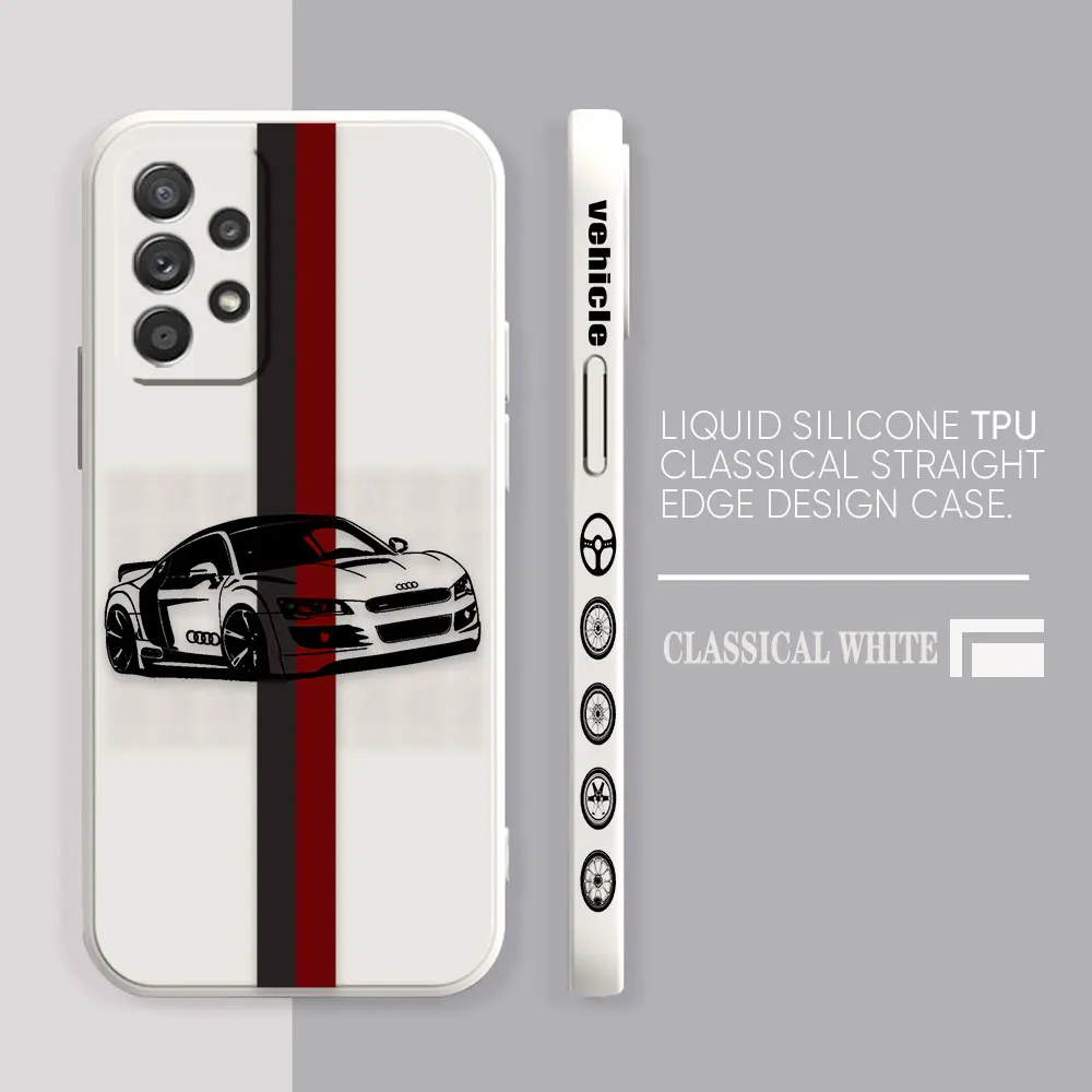 Case For Samsung Galaxy A91 A14 A73 A72 A71 A53 A52 A51 A42 A33 A32 A23 A22 A21S A13 A12 A715F A52S 4G 5G Case Sports Car A-Audi