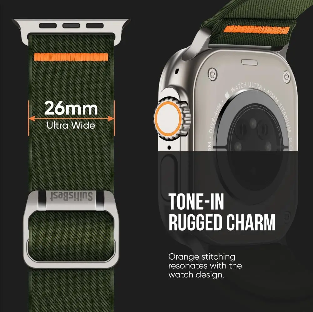 Ремешок для часов подходит Apple Watch 10 49 46 44 45 мм эластичный нейлоновый ремешок с