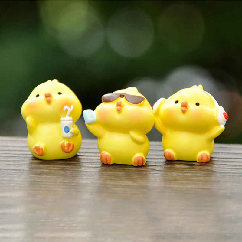 Автомобильные аксессуары милые мини-смола курица украшение интерьера