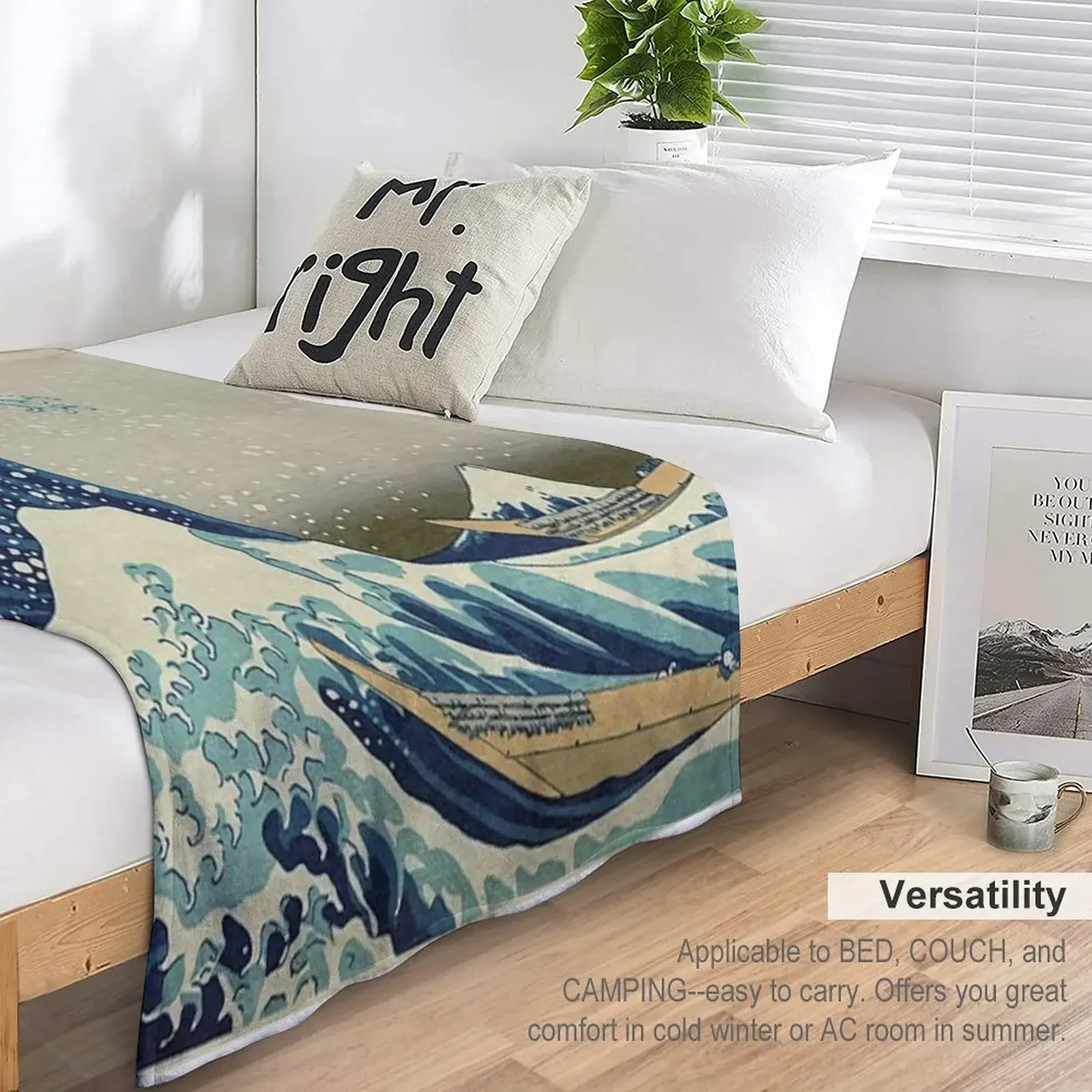 THE GREAT WAVE OFF KANAGAWA - KATSUSHIKA HOKUSAI Плед на Хэллоуин Мягкие плед-одеяла