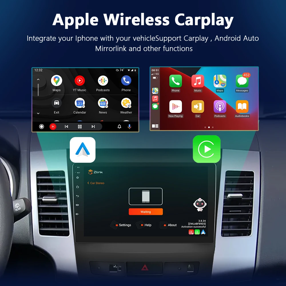 Автомагнитола Podofo 4G для Mitsubishi Outlander xl 2 2005-2011 Peugeot 4007 Android 2DIN |