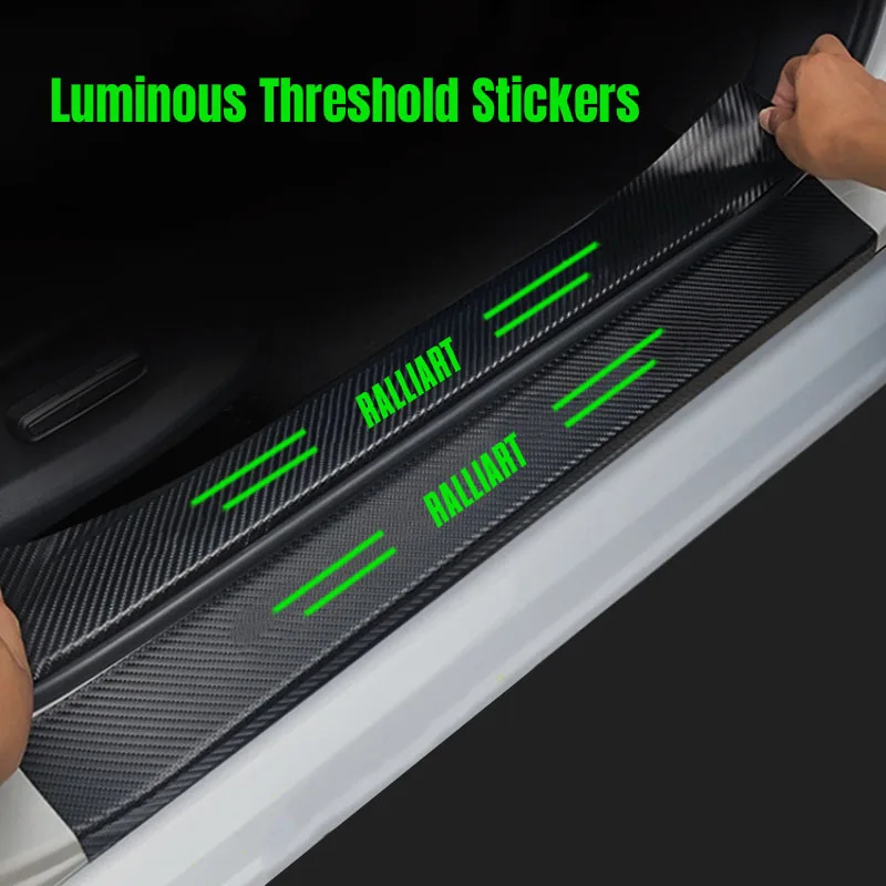 

Светящиеся наклейки на пороги автомобиля, наклейки, наклейки для защиты от царапин для Mitsubishi Ralliart, логотип, украшение для автостайлинга