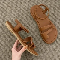 fashion flat bottom niche design high end women low heeled shoes 2022 new summer soft bottom clip on beach roman sandals women