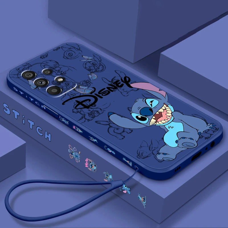 

Disney Lilo & Stitch Angel Liquid Left Rope For Samsung Note 20 10 A54 A31 A14 A03 A22 A34 A04 A24 Ultra Plus 5G Phone Case