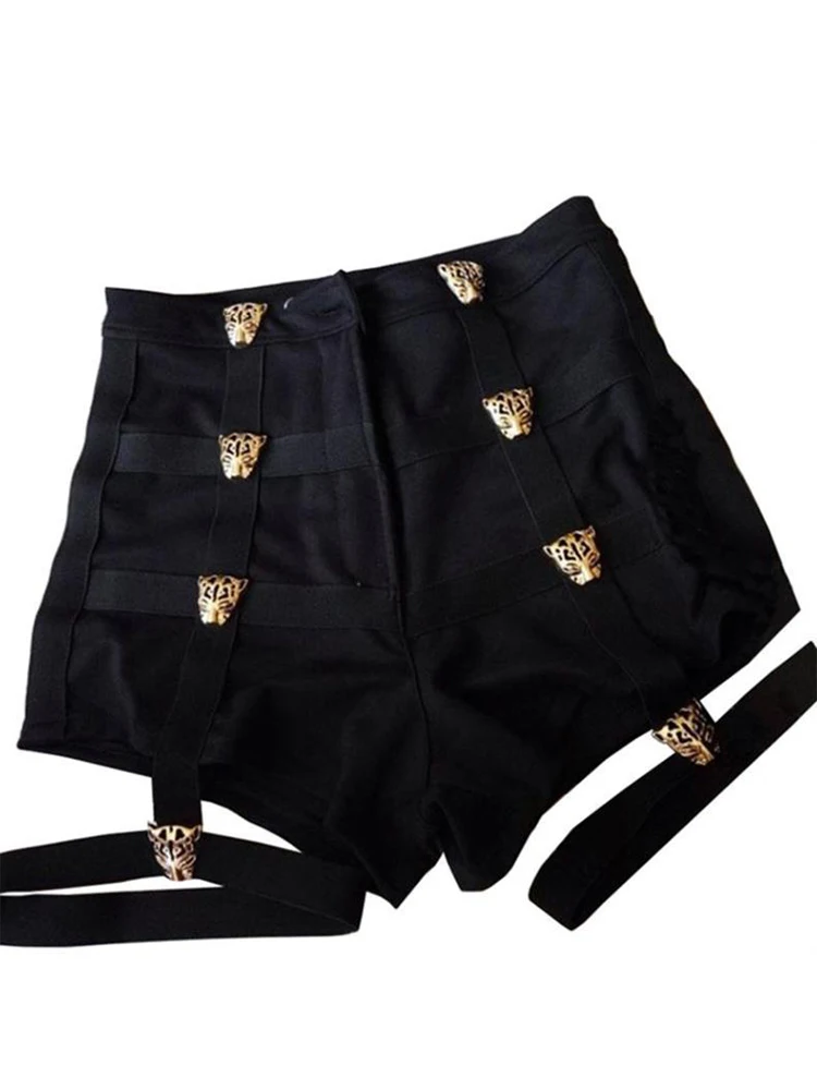 InsGoth Gothic Punk Hollow Out Short Women Harajuku Grunge High Waist High Street Sexy Jean Shorts E Girl Summer Streetwear 2023