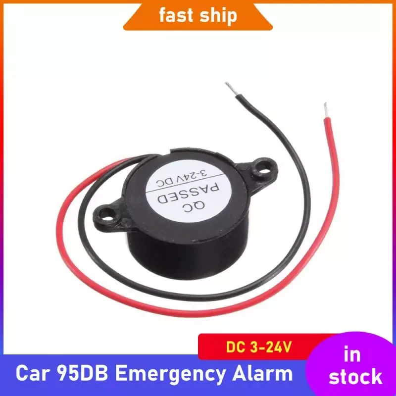

Auto Car 95DB Emergency Alarm DC 3-24V 5V 1Car 12V Beep Piezo Electronic Buzzer Alarm 95DB Continuous Sound Beeper