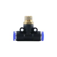 air connector fitting t shape 6mm 8mm 10mm 12mm 4mm hose pipe to 18 14 m5 38 12 bspt male thread pneumatic coupler gold