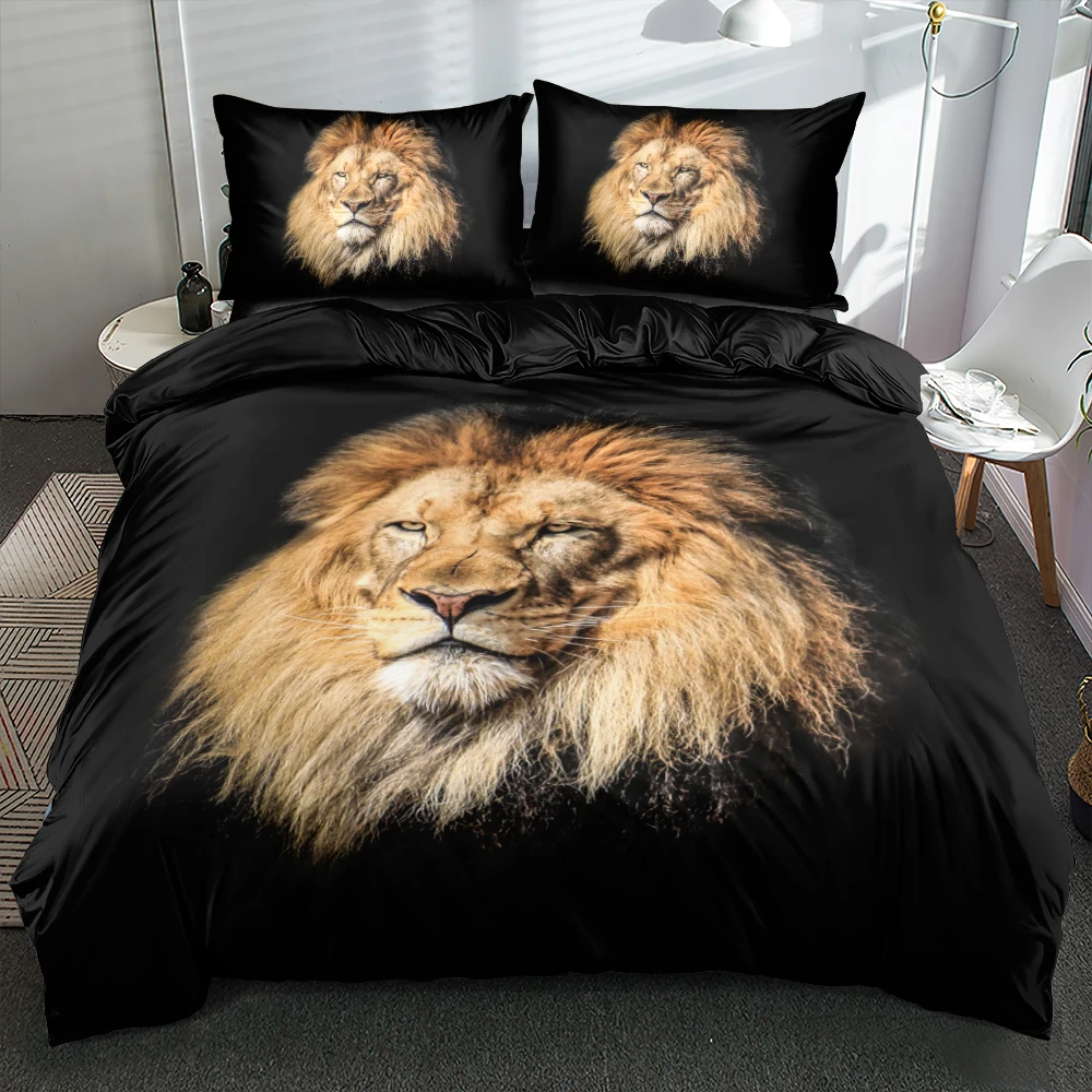 3D цифровое детское одеяло для Льва комплекты постельного белья кремовое