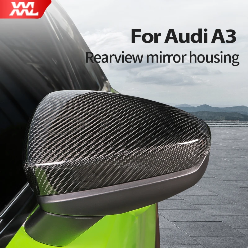 

Car carbon fiber rearview mirror shell decorative protection accessories for Audi A3 S3 8Y 2021 2020 Sedan Hatchback Exterior