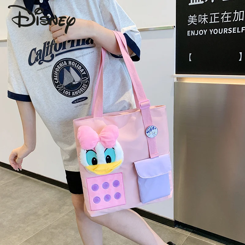 Disney Donald Duck Women's Bag Canvas Tote Bag Fashion Cute Student Shoulder Bag Multifunctional Large Capacity Women's Bag