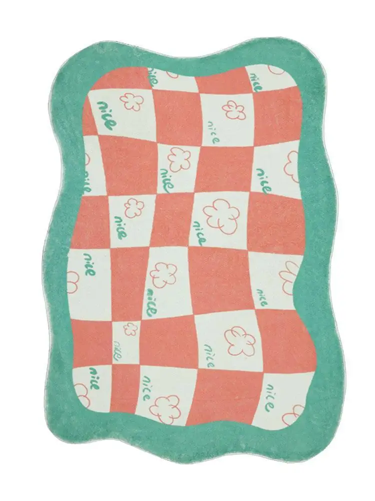 Художественный ковер в клетку прикроватное одеяло стильный напольный коврик для