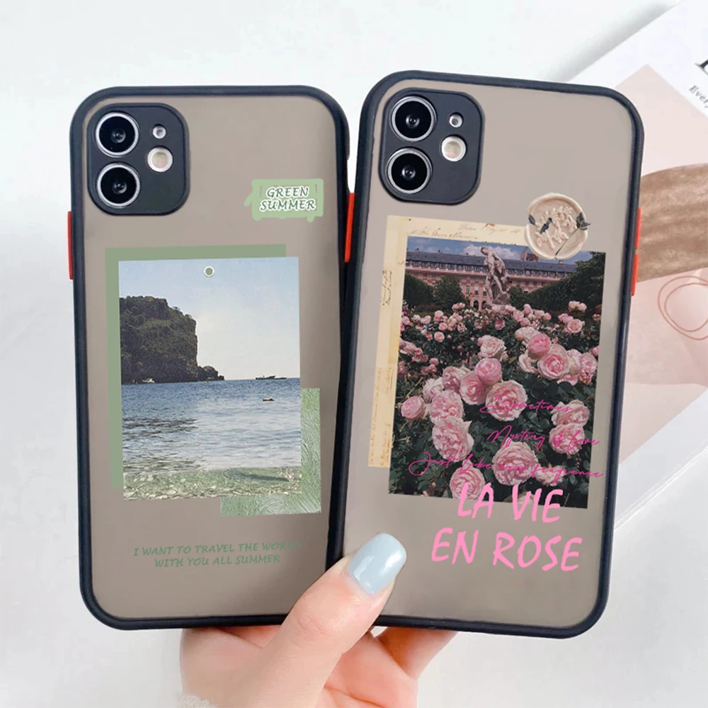 

Phone Case For iPhone 14 Plus 12 ProMax Rose Garden Cases For iPhone 13 Mini 11Pro 7 8 8Plus SE XR XS Max Hard Back Coque Cover