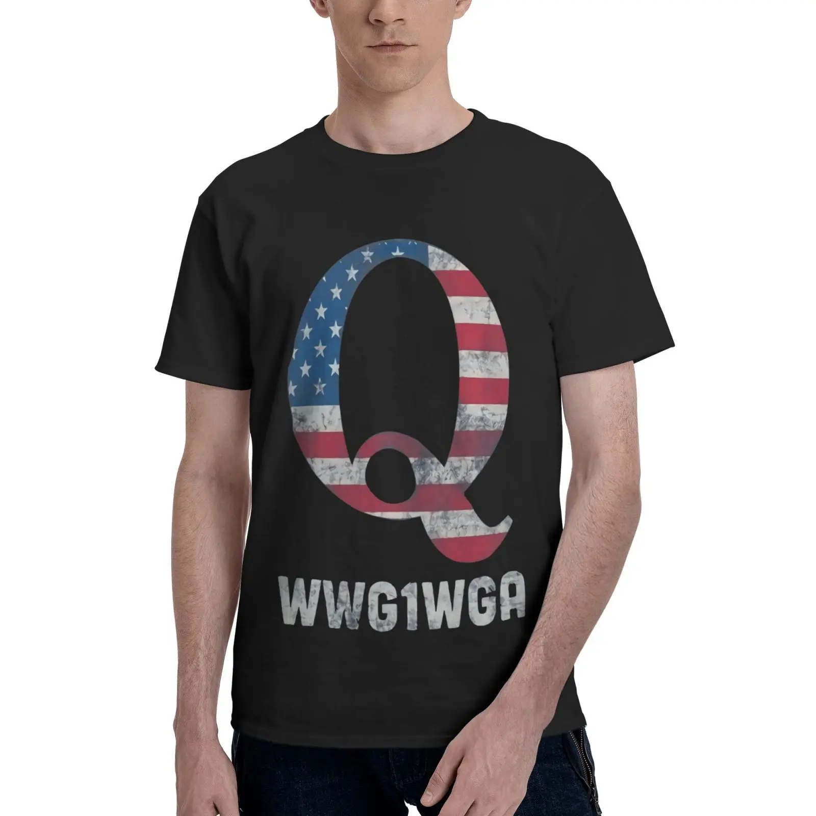 

Qanon Wwg1Wga Q Anon Q Oversized T-Shirt Graphic T Shirts Top Blouse Men T-Shirt Oversize T-Shirts Mens Clothes Shirts For Men