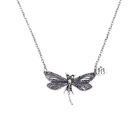 necklace dragonfly animal heart pendants lobester clasp extension chain silver tone women jewelry 61cm