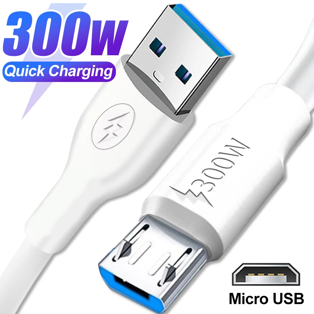 Кабели для мобильных телефонов с сверхбыстрой зарядкой 300 Вт USB A к Micro прочный