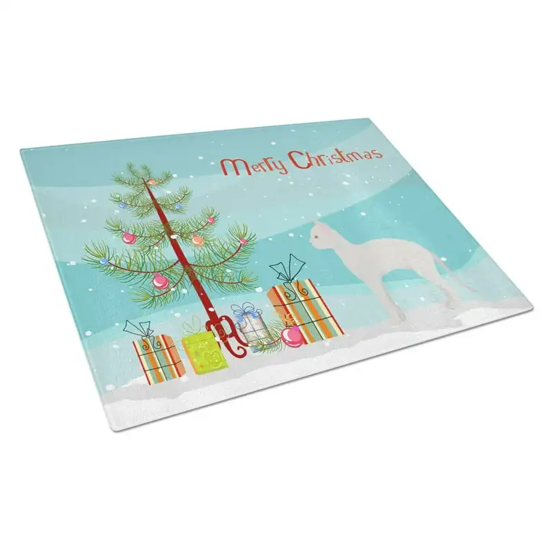 

Treasures CK4628LCB German 3 Cat Merry Christmas Glass Cutting Board Large, 12H x 16W, multicolor