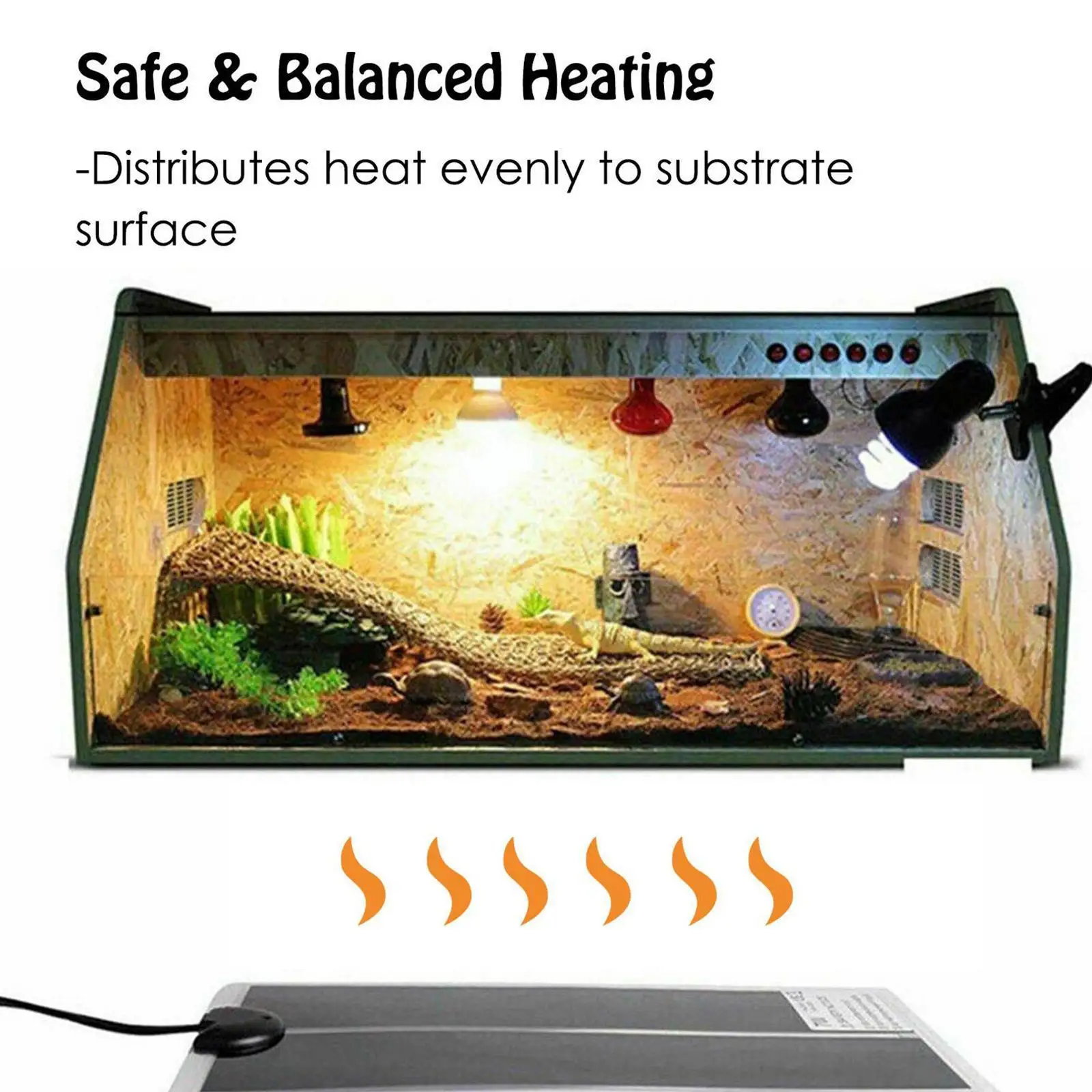 

UK Plug Temperature Reptile Heating Heat Mat Heating With Vivarium Thermostat Terrarium Controller Heater Warm Pad Reptile E7M8