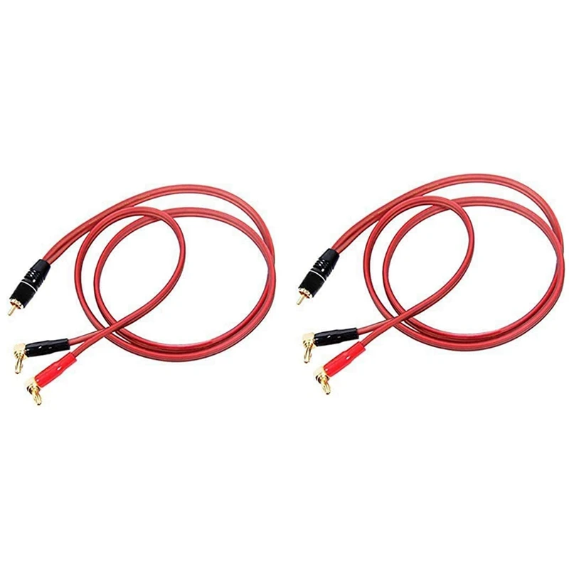 

Botique-2X Banana Plug To RCA Speaker Cable,Speaker Wire RCA Male To Banana Plugs(2Banana) 4N OFC Hifi Speaker Wire 2M