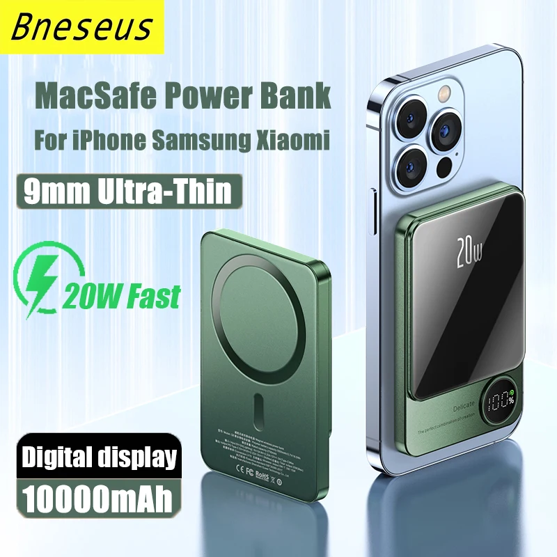

10000mAh Magnetic Wireless Power Bank Macsafe Powerbank Fast Charger For iPhone 12 13 14 Pro Max External Auxliary Battery Pack