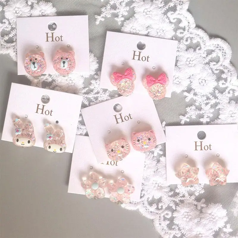 

Anime Cartoon Kawaii Mymelody Kittys Ear Clips Fake Cartilage Earrings Clip Earrings Ear Cuff Girls Fashion Jewerly Gifts Toy