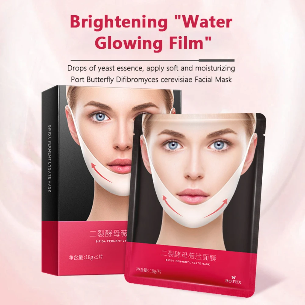 

5 шт./коркорт. V-образная подтягивающая маска для лица Подтяжка ушей подбородок щек подтяжка лица похудение гидрогель тонкий лифтинг контур ...