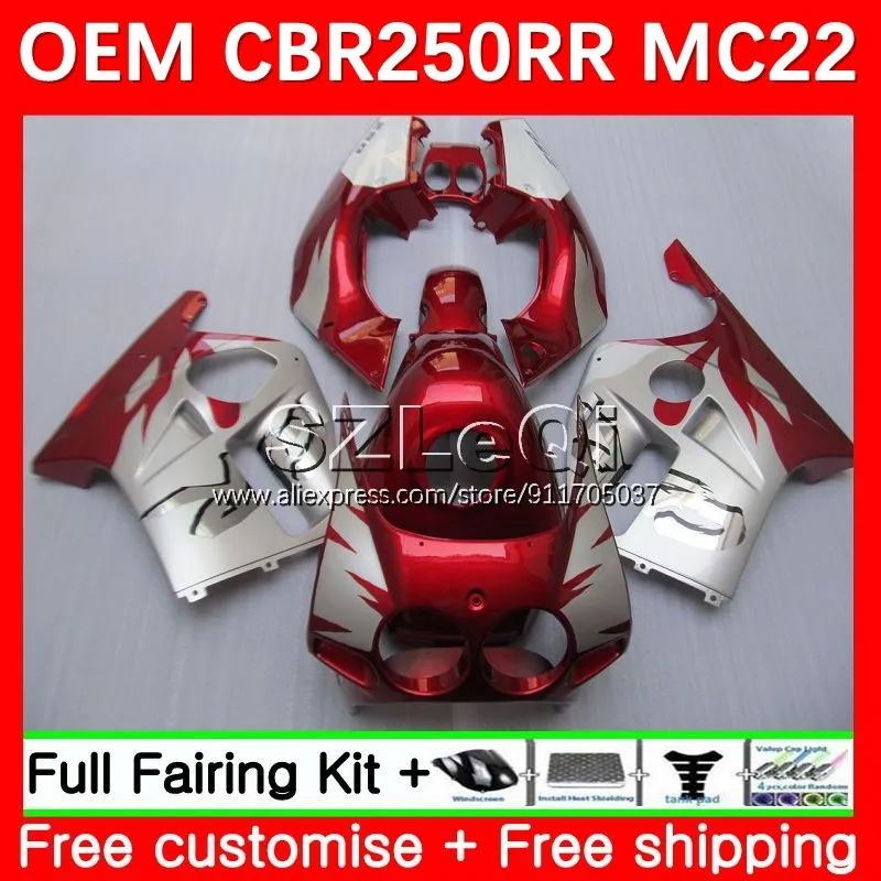 

Injection For HONDA CBR250RR MC22 CBR250 CBR 250CC 250 RR CC 250RR 90 91 92 93 94 95 96 97 98 99 Fairings red silvery 27LQ.1