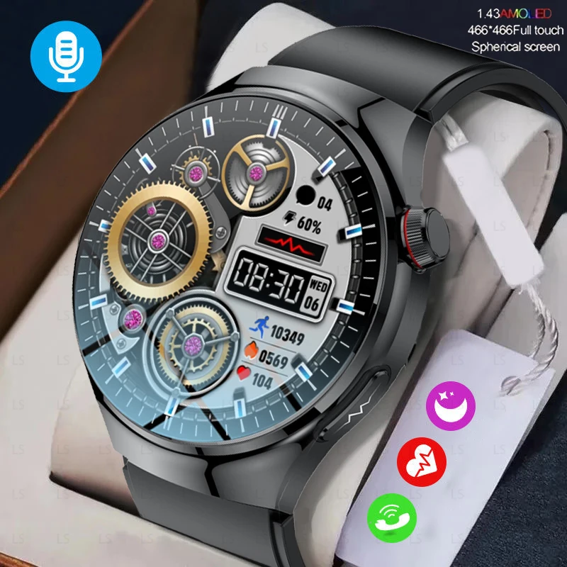 Новые Смарт-часы для мужчин Bluetooth-вызов AMOLED здоровье уровень сахара в крови