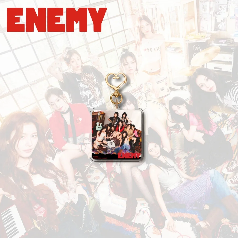 Фото KPOP Idol TWICE ENEMY альбом мерч брелок для женщин и мужчин Kawaii акриловый брелок для ключей держатель подарки автомобильная сумка очаровательные аксессуары №3