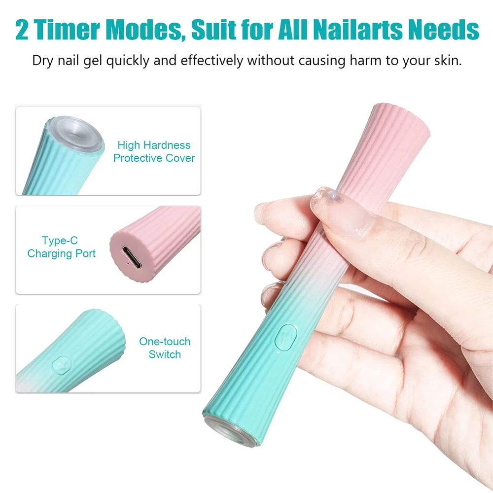 Перезаряжаемая лампа для ногтей Ручная УФ-лампа гелевых Мини-светильник