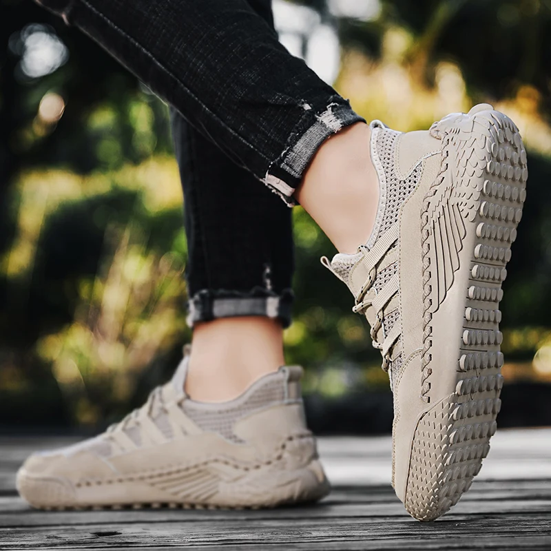 Summer Men's Golf Shoes Mesh Breathable Golf Sports Shoes Nail Free Comfortable Walking Shoes Size 38-46