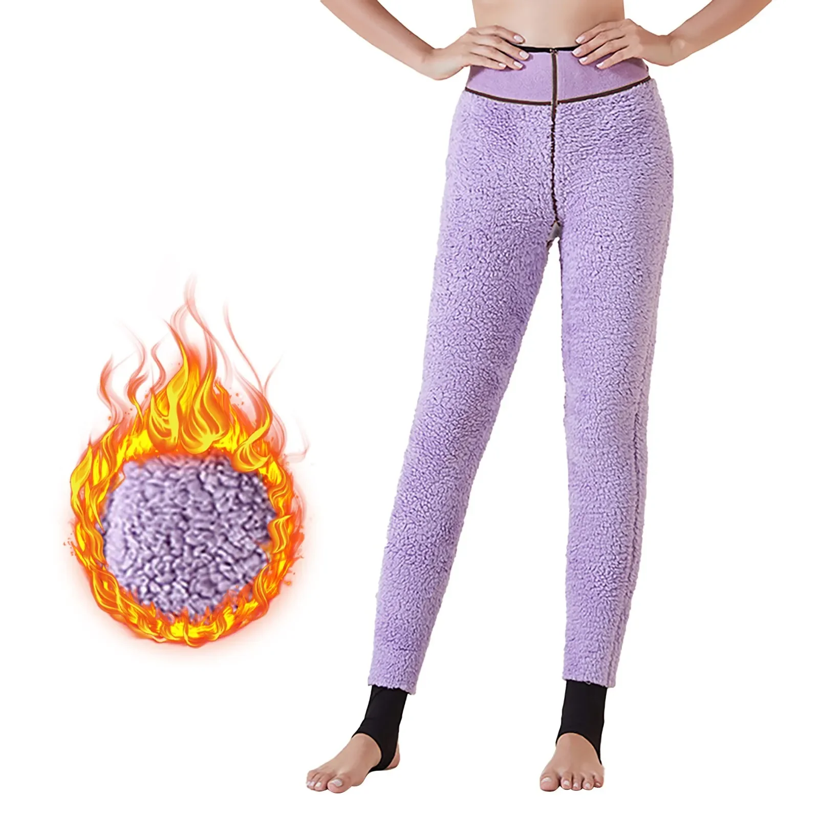 

Women's Winter Cloud Velvet Thickened Leggings Warm High Waist Nylon Pilling Foot Velvet Long Leggings Junior Leggings